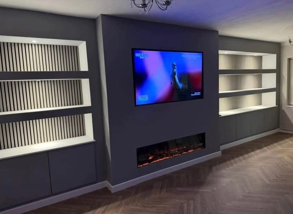 Modern alcove media wall